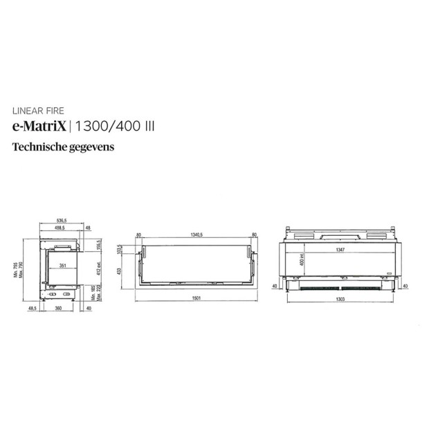 Dimplex e-MatriX 1300/400 III Driezijdig