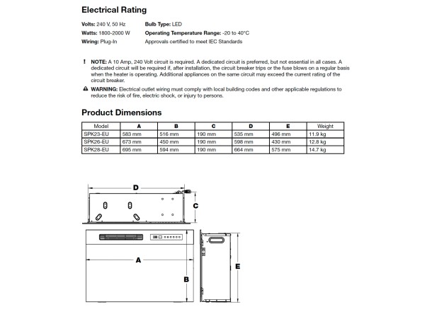 Dimplex Spark 28